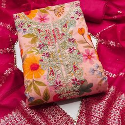 KALINI Embroidered Pure Cotton Unstitched Dress Material-image-92