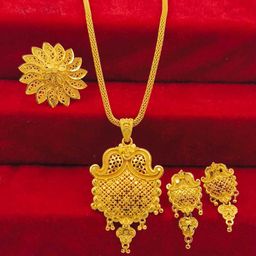 niva fashion Gold-Plated Brass Jewellery Set-image-58