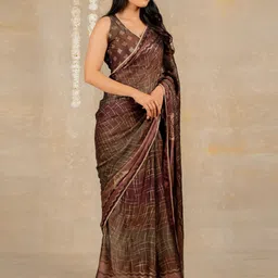 KALINI Checked Printed Saree image 2