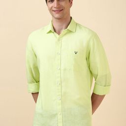 Allen Solly Men Spread Collar Solid Linen Casual Shirt-image-76