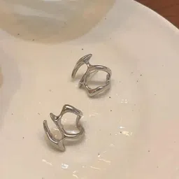 SZN Silver Plated Contemporary Shape Studs-24