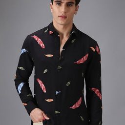 Banana Club Men Classic Slim Fit Opaque Printed Casual Shirt-image-97