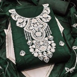 MANVAA Floral Embroidered Chanderi Cotton Unstitched Dress Material-picture-27
