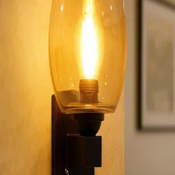 LHC Transparent Glass Cylinder Shaped Wall Lamp-image-9