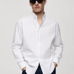 MANGO MAN Pure Cotton Oxford Smart Casual Shirt-image-81