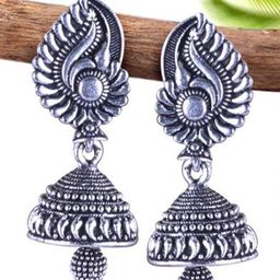 DIVASTRI Peacock Shaped Jhumkas Earrings-image-56