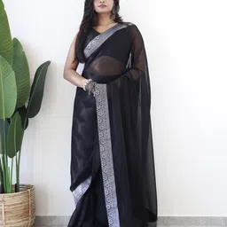 Panzora Solid Zari Ready to Wear Saree-image-3