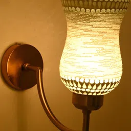 SOMIL White Printed Glass Cylinder Shaped Wall Lamp-image-46