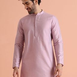 KISAH Men Mandarin Collar Regular Solid Kurta-picture-52
