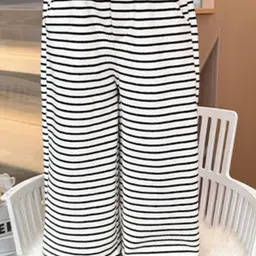LULU & SKY Girls Polka Dot Striped Loose Fit High-Rise Pleated Trousers-image-6