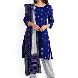 KALPRA FASHION Ethnic Motifs Printed Pure Cotton Unstitched Dress Material-image-89