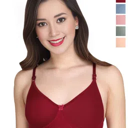 Liigne Pack Of 5 Solid Full Coverage Lightly Padded Everyday Bra-image-88
