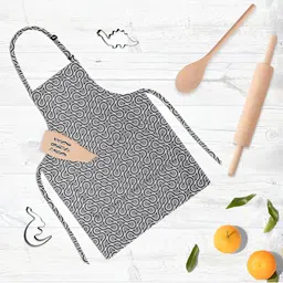ArtzFolio White & Black Printed Cotton Aprons-96