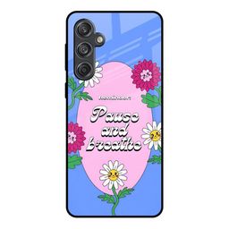 QRIOH Floral Printed Samsung Galaxy M55 5G Back Glass Case Case Mobile Accessories-image-8