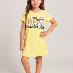 BONKIDS Girls Graphic Printed Cotton T-shirt Dress-image-63