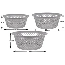 Kuber Industries Grey Set of 3 Regular Multi-Utility Organisers image 4