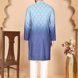 Anouk Rustic Men Ombre Printed Regular Sequinned Kurta with Pyjamas image 4