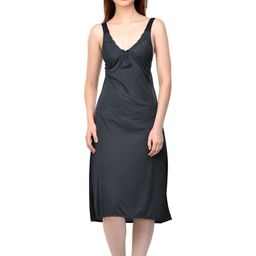 Solid Satin Lace Long Babydoll Dress - (Size -Free)-image-58