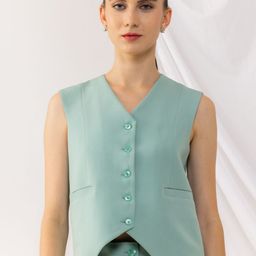 KOVET V-Neck Woven Waistcoat-52