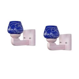 Somil Premium Designer Glass Wall / Night Lamp Elegant & Stylish Dcor Accent for Modern Interiors, color- Blue, White, Size- 19.5 X 24.5 X 18 CM-image-81