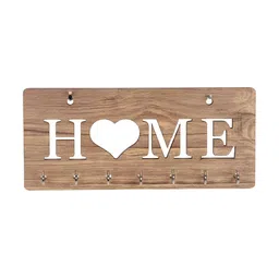 SEHAZ ARTWORKS Brown 7 Hooks Wooden KeyHolder-picture-4