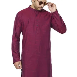 Authentics Band Collar Long Sleeves Pure Linen Straight Kurta-image-30
