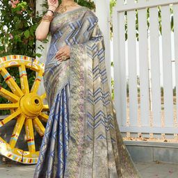 K 5 Fashion Embellished Organza Saree-image-72