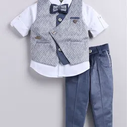LITTLE COLLARS Boys Shirt Collar Long Sleeves Shirt With Trouser With Waistcoat-picture-27