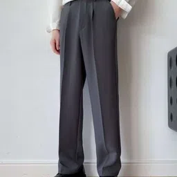 BROADSTAR Men Smart Loose Fit Easy Wash Pleated Formal Trouser-image-25