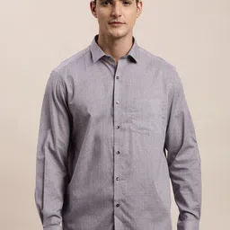 Turtle Men Standard Fit Floral Printed Spread Collar Cotton Formal Shirt-image-86