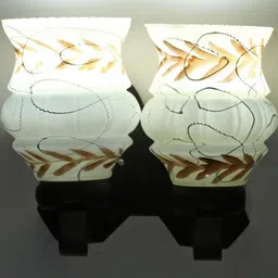 Somil Premium Designer Glass Wall / Night Lamp Elegant & Stylish Dcor Accent for Modern Interiors, color- White, Brown, Size, 30.5 X 25.5 X 31 CM-image-59