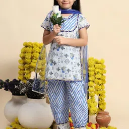 Cutiekins Boys Leheriya Printed Empire Kurta with Salwar & With Dupatta image 5
