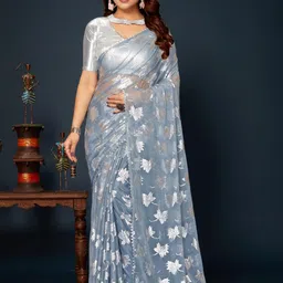 REDFISH Printed Daily Wear Lycra Blend Saree-picture-4