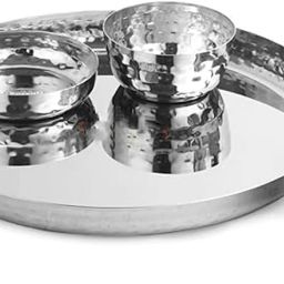 1 Thali,1Glasse,3 Bowlsand 1 Spoons Bowl, Glass, Spoon, Plate Serving Set-image-39