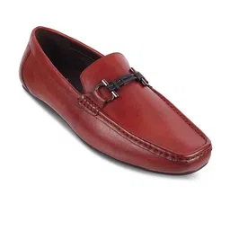 Tresmode The Proter Wine Men's Leather Driving Loafers-image-11