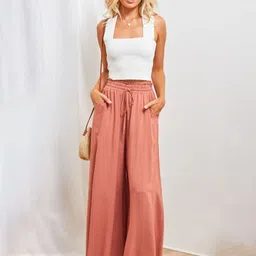 KPOP Women Solid Palazzos-image-94
