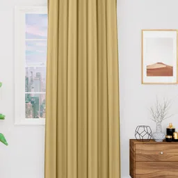 TOP DRAPES Gold-Toned Black Out Door Curtain-image-88