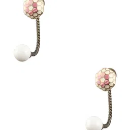 IndianShelf White & Pink 2 Pieces Ceramic Football Pattern Hexagon Wall Hooks-image-25