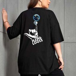 WOBE Graphic Printed Round Neck Drop-Shoulder Sleeves Pure Cotton Oversized T-shirt-image-98