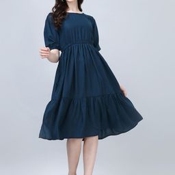 Raiyani Fashion Applique Crepe Fit & Flare Dress-picture-48