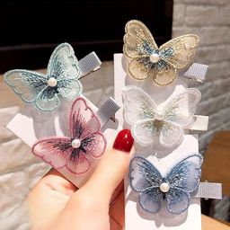 Blubby Unisex Set of 5 Embellished Fabric and Metal Alligator Hair Clip-8