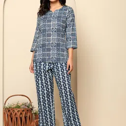 Ragavi Printed Pure Cotton Top With Trousers Co-Ords-picture-26