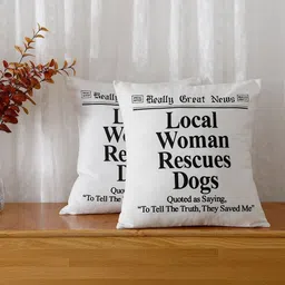 Aura Black & White 2 Pieces Self Design Linen Square Cushion Covers-image-42