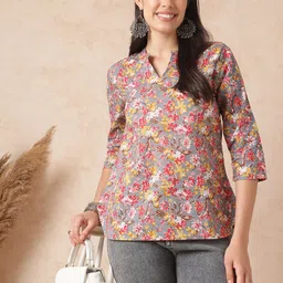 KALINI Floral Print Cotton Top-picture-13