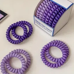 Radhya Accessories Women Purple matte Finish 6 pcs Spiral Hairties-36