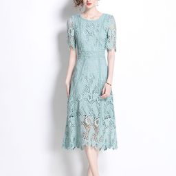 JC Collection Self Design Fit and Flare Midi Dress-image-52