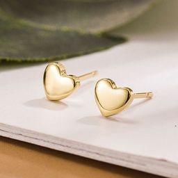 MYKI Stainless Steel Gold-Plated Heart Shaped Studs-7
