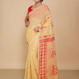 BENGAL HANDLOOM Woven Design Art Silk Jamdani Saree-image-35