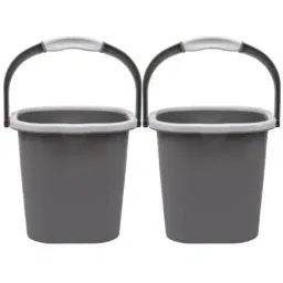 Pastel Grey 18 Ltr Polypropylene Bucket Set (Set of 2) by Regalo-picture-21