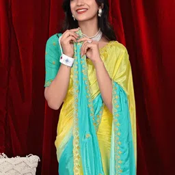 Pionex Ethnic Motifs Embroidered Art Silk Saree-picture-29